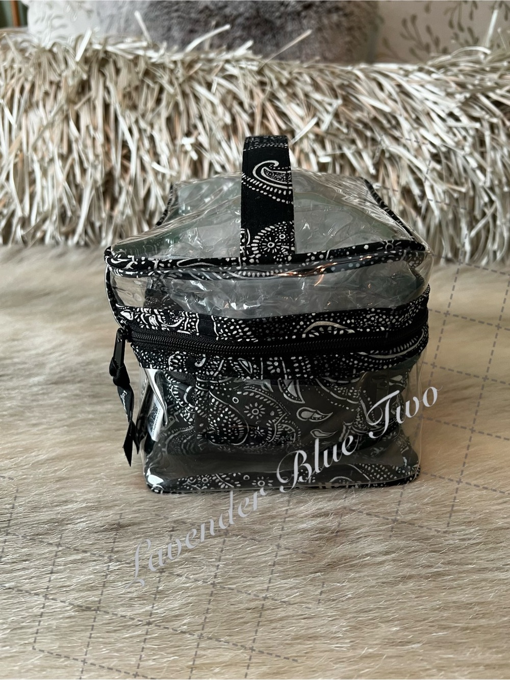 New VERA BRADLEY Stellar Paisley 3 Piece Cosmetic Clear Carry Case 2 Zip Pouches - Picture 5 of 12
